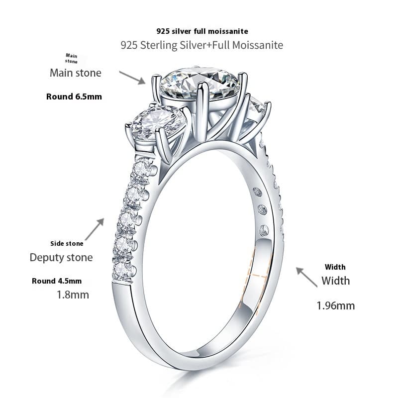 Anillo para mujer moissanite con acabado oro 18K