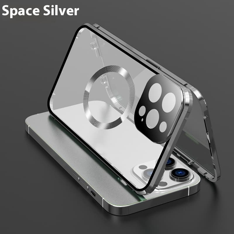 Funda para teléfono con imanes de metal totalmente envolvente