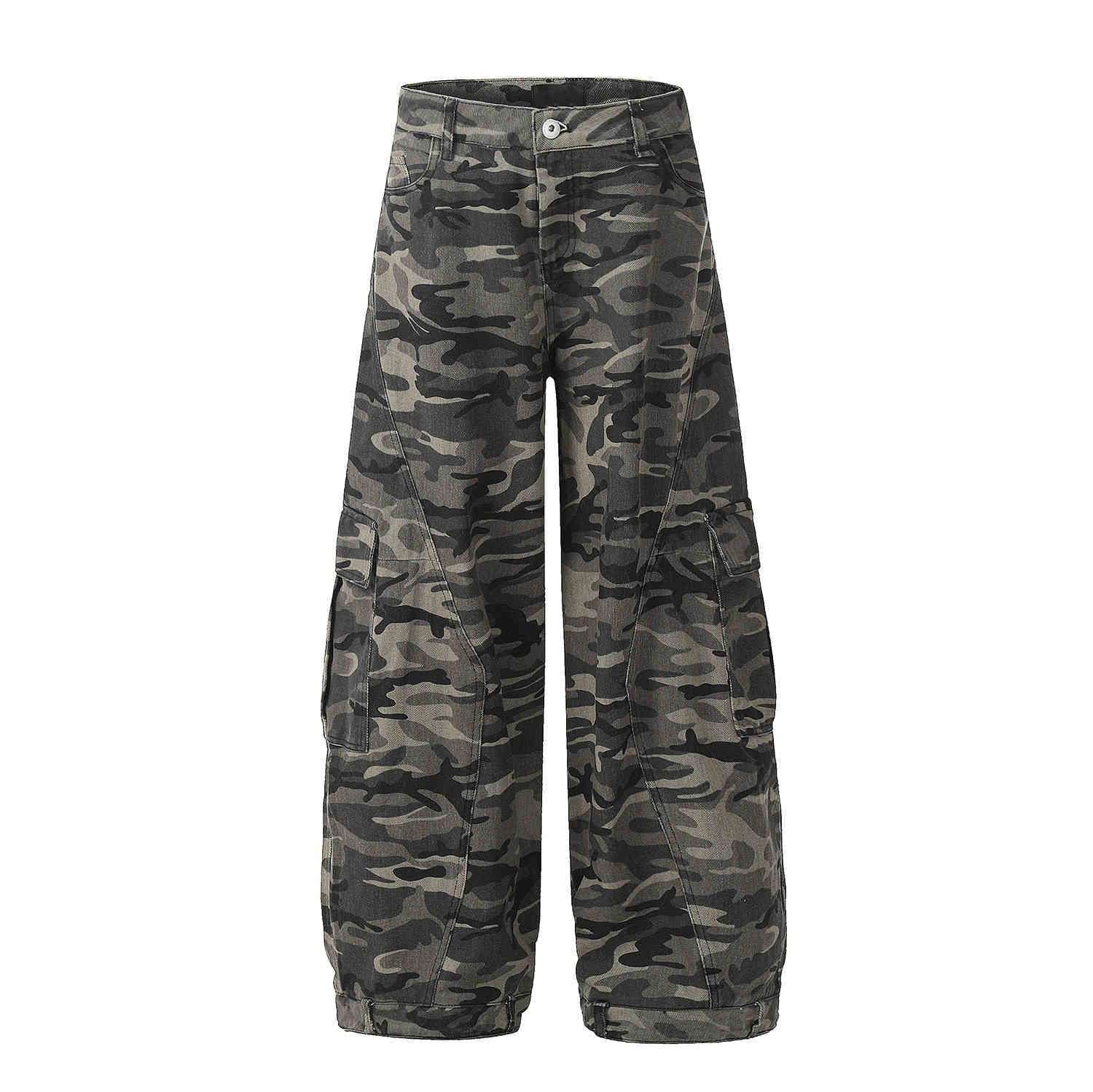 Overol mujer camuflaje corte ancho estilo retro