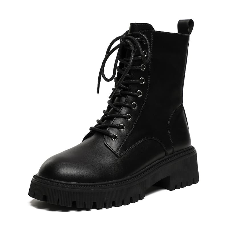 Botas de plataforma con cierre lateral y tacón grueso para mujer