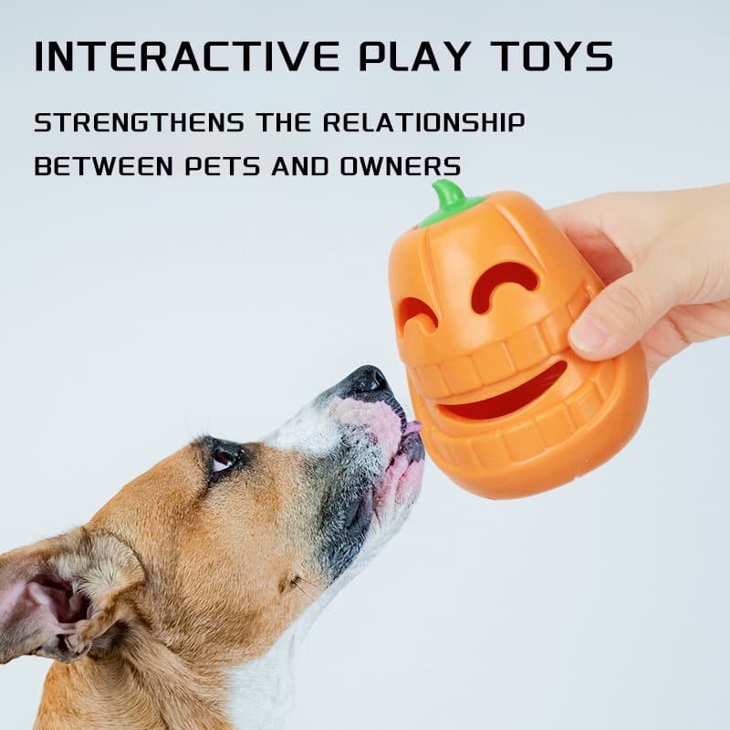 Juguete interactivo para perros con forma de calabaza y dispensador de premios