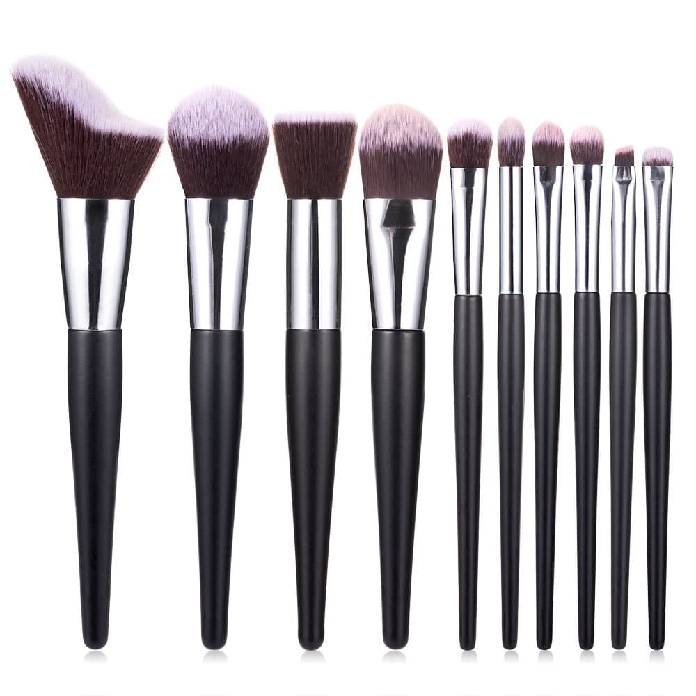 Juego de 10 pinceles ondulados para maquillaje profesional