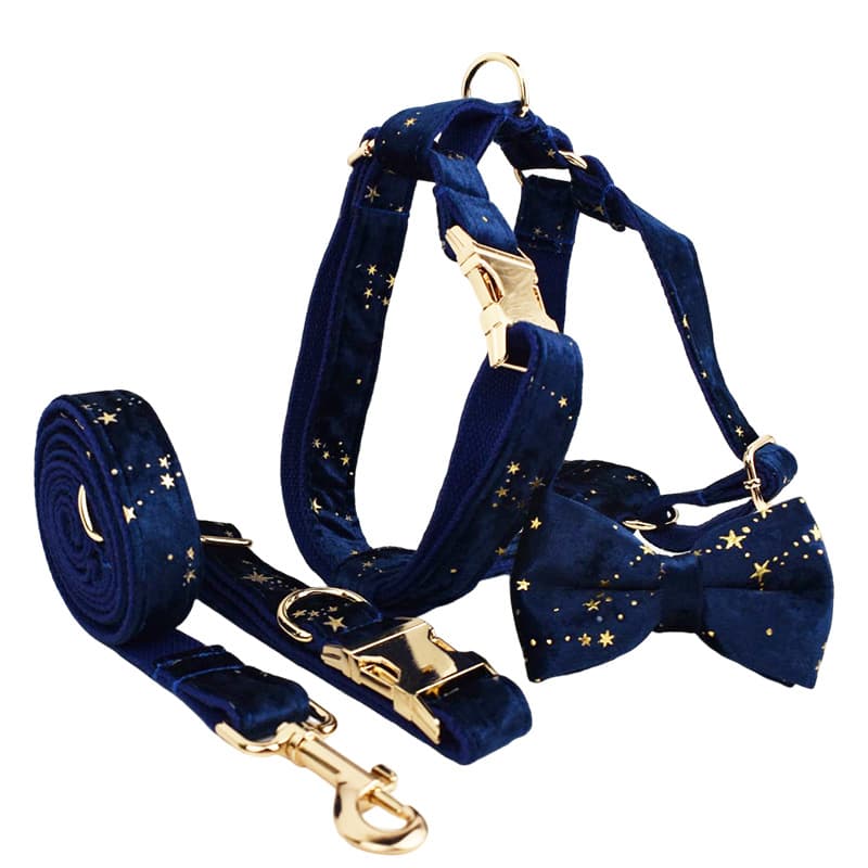 Collar para perro de tela terciopelo ajustable