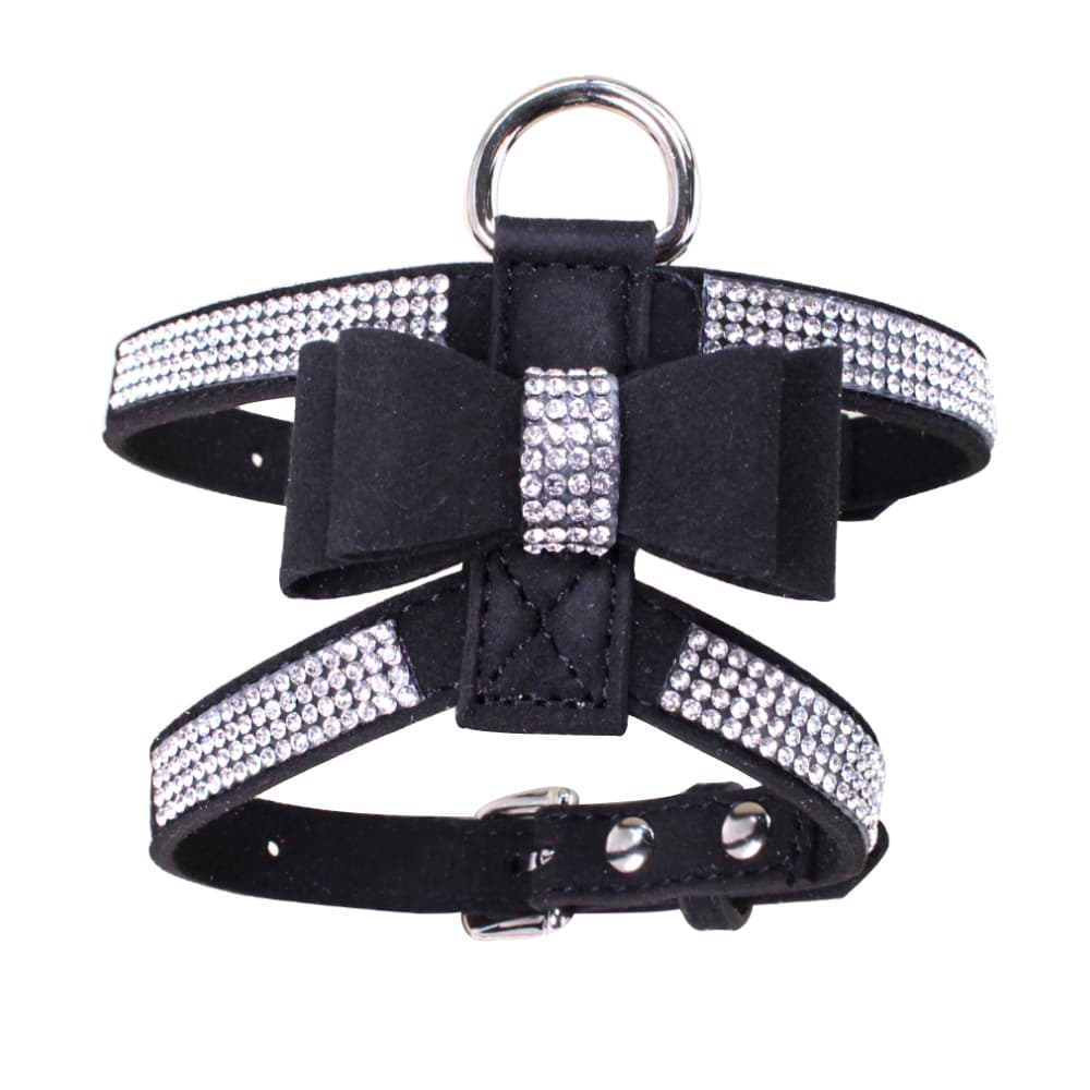 Arnés para perro con diamantes de microfibra