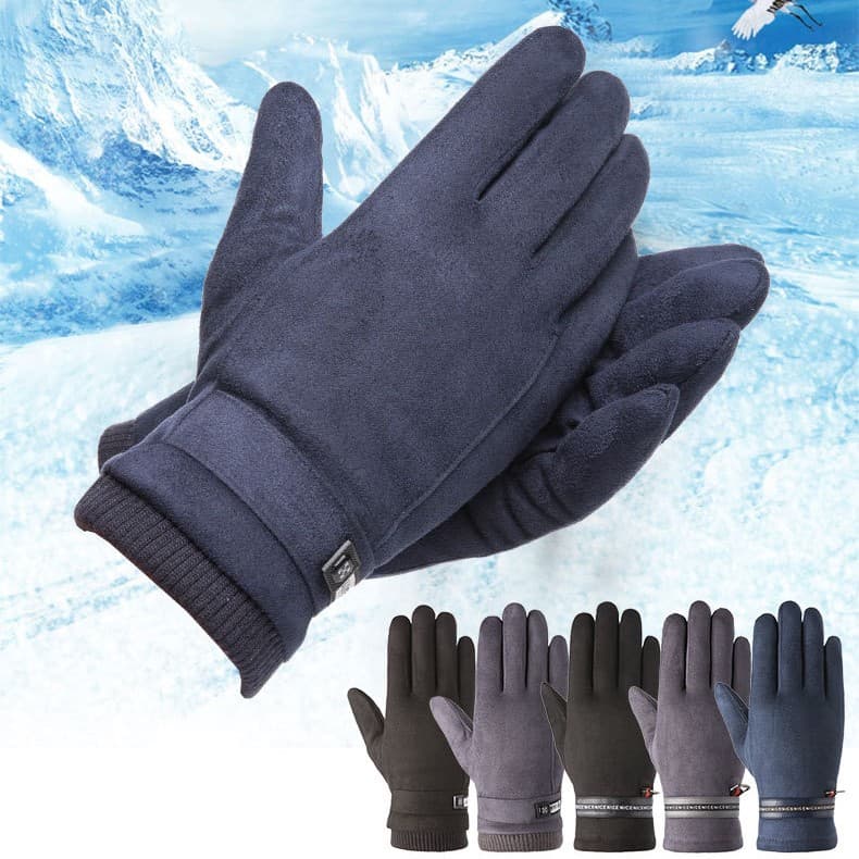 Guantes acolchados de cuero de venado para invierno
