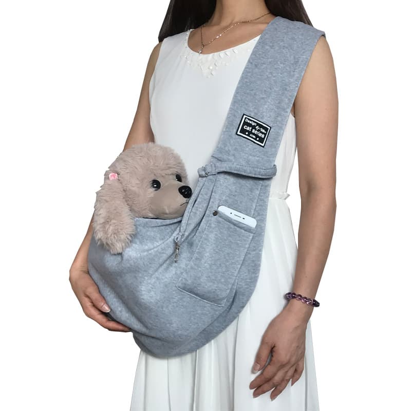 Bolsa bandolera para mascota con bolsillo para móvil