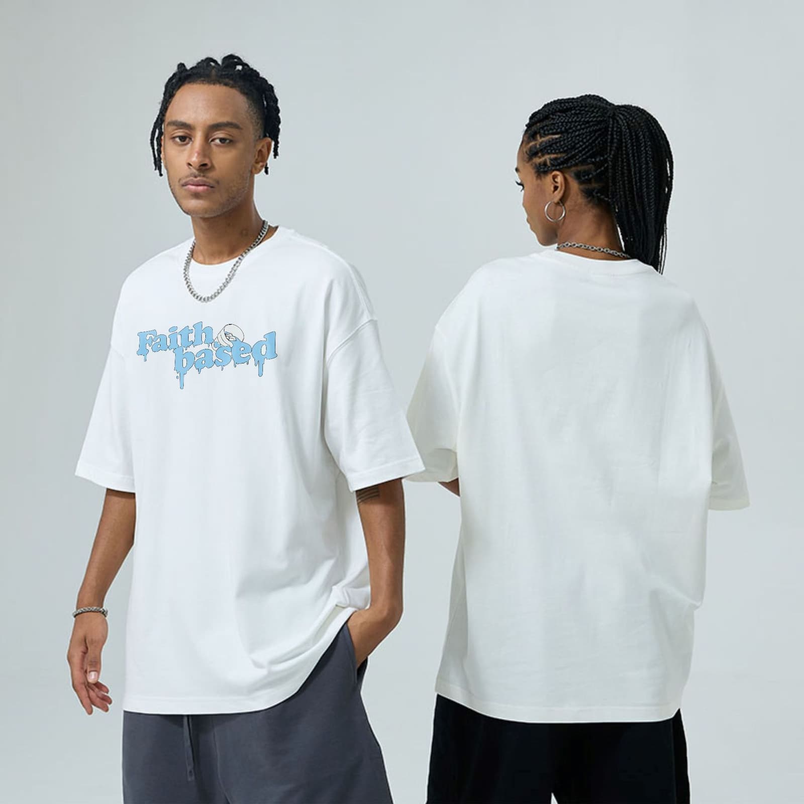 Camiseta de algodón puro con estampado de letras, manga corta y corte holgado