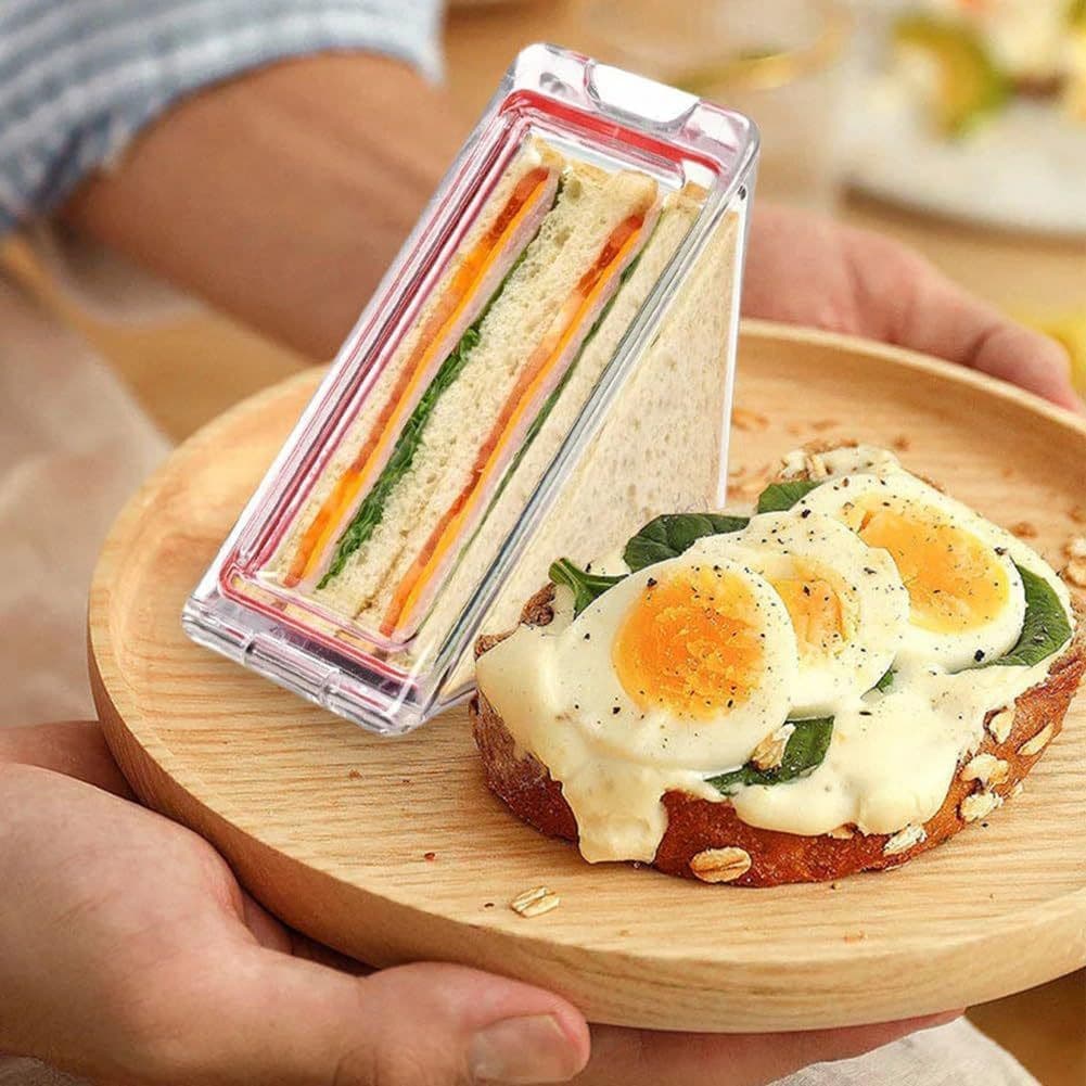 Contenedor triangular magnético transparente para sándwich