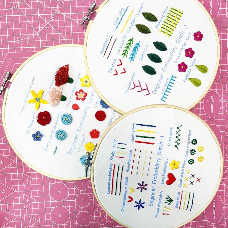 Kit de bordado para principiantes con accesorios