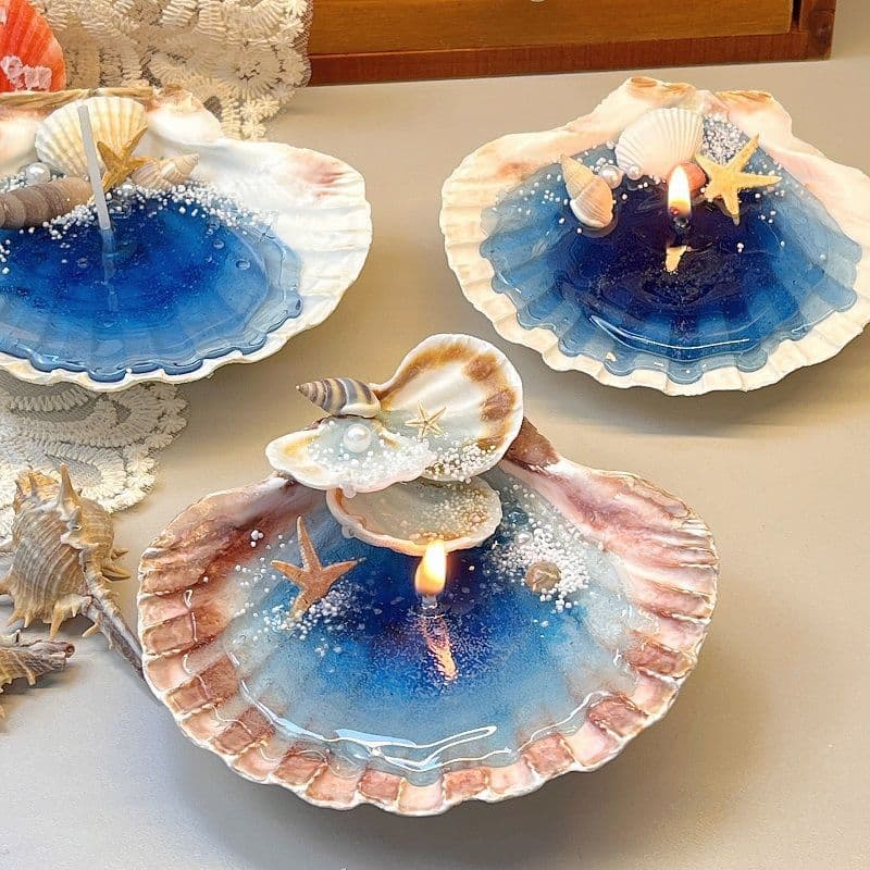 Vela aromaterápica en concha para ambiente romántico