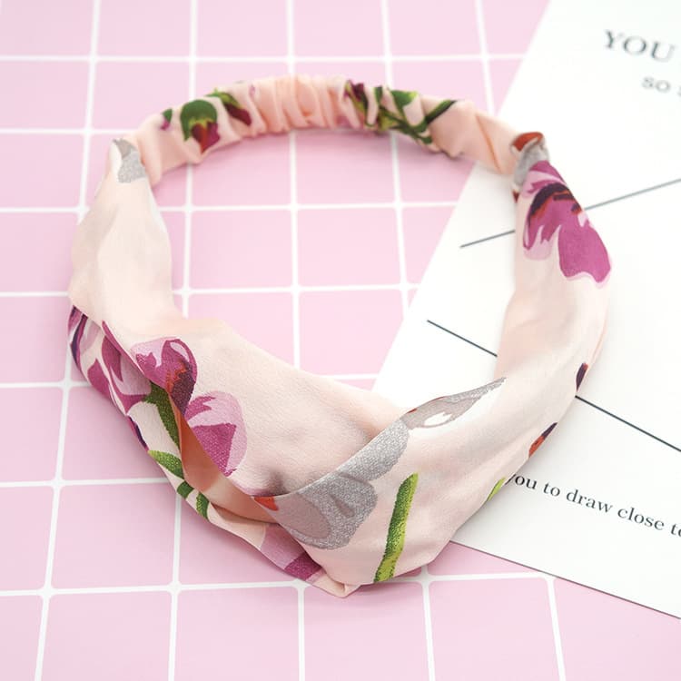 Banda elástica de chifón con diseño floral
