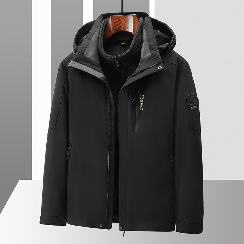 Chaqueta tres en uno desmontable impermeable y transpirable