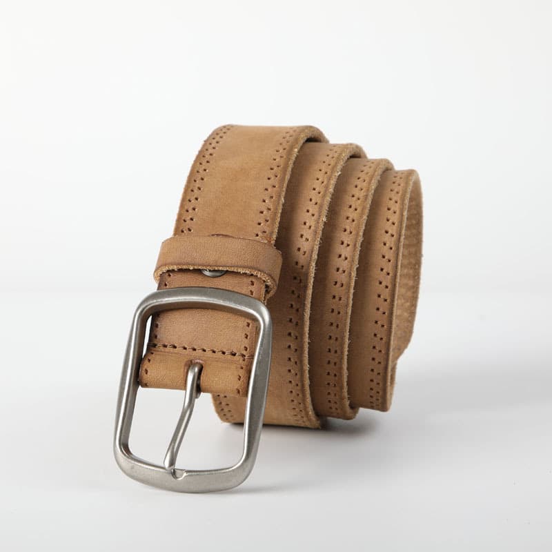 Cinturón de cuero para hombre estilo vintage retro