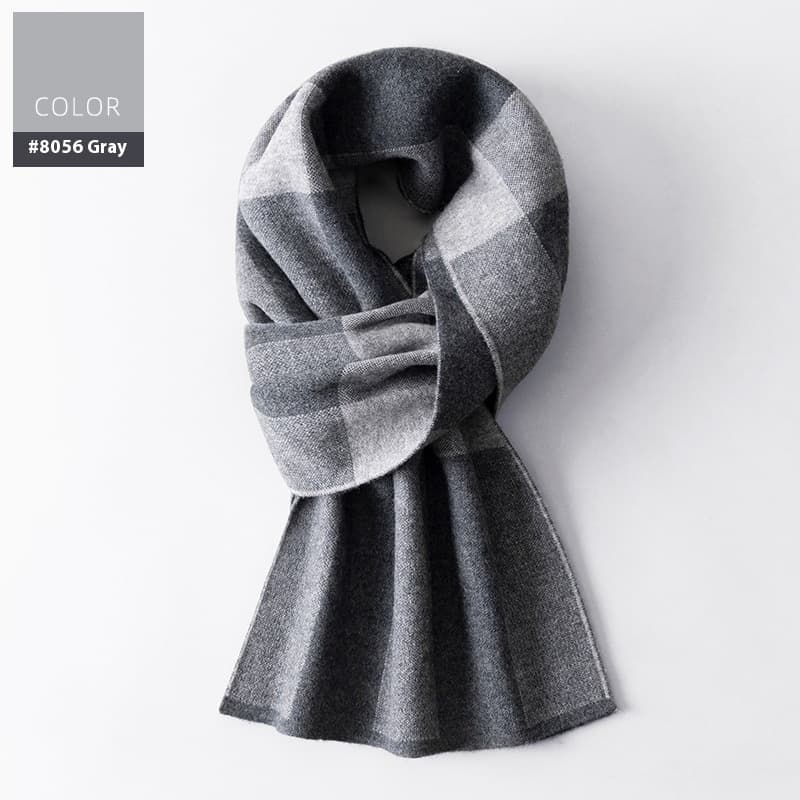 Bufanda de lana cuadros para hombre invierno