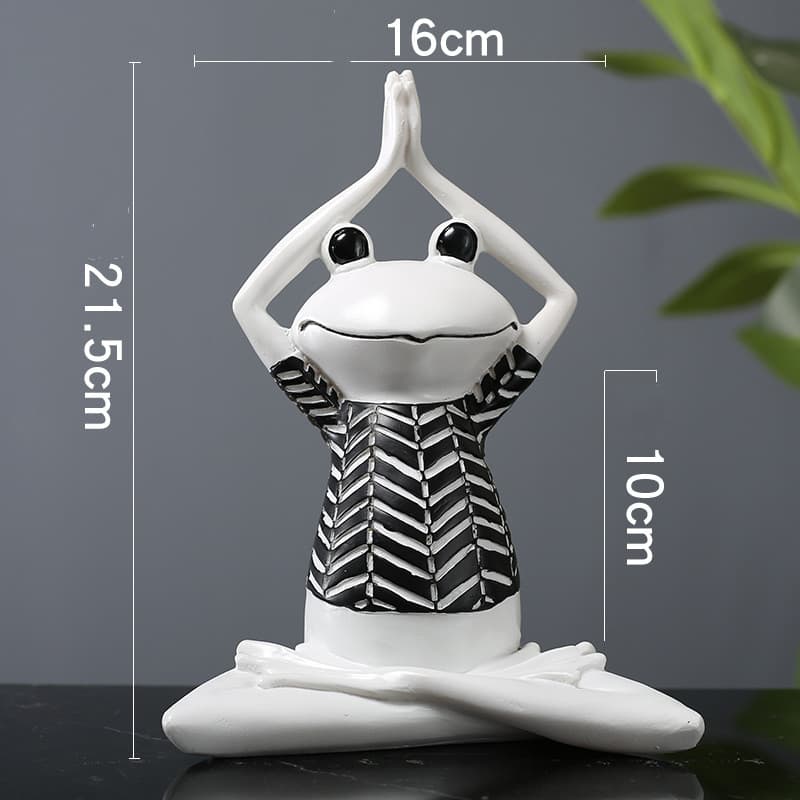 Figura de rana para meditación en resina epoxi