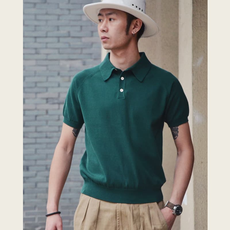 Camiseta tejida de algodón estilo retro