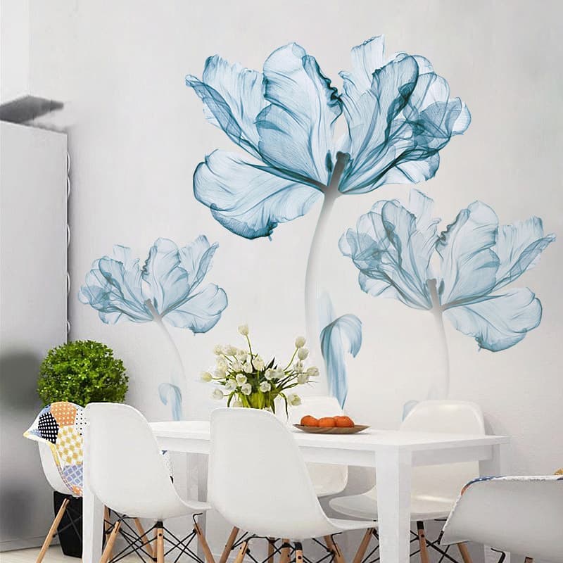Pegatinas de pared con flores nórdicas estilo creativo
