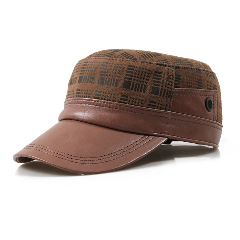 Gorra newsboy de piel de oveja para hombre