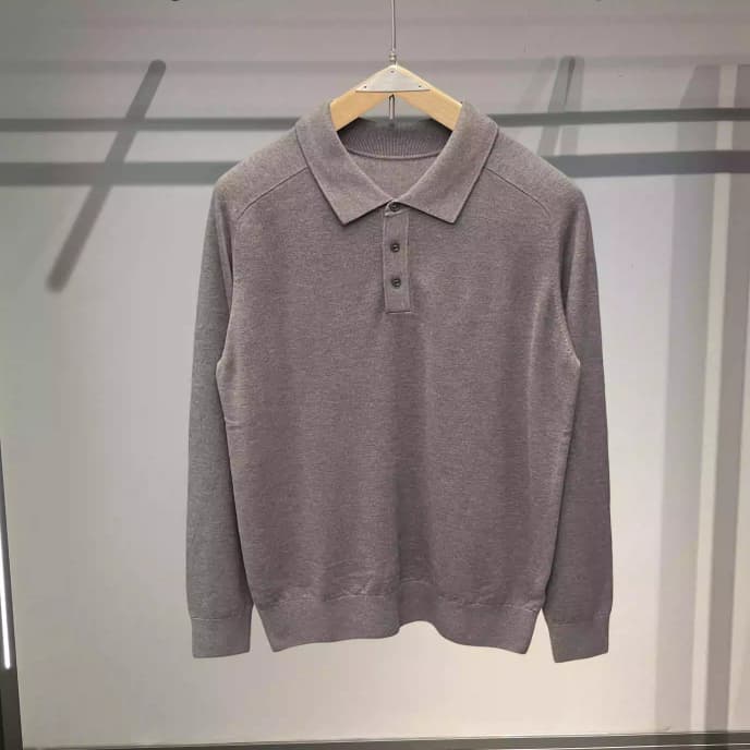 Suéter de lana para hombre, cuello solapa, cómodo y elegante