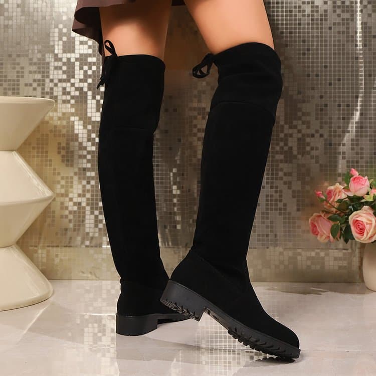 Botas de plataforma alta para mujer color liso