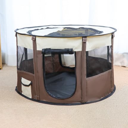 Casa desmontable para mascotas con ventana removible y tela Oxford
