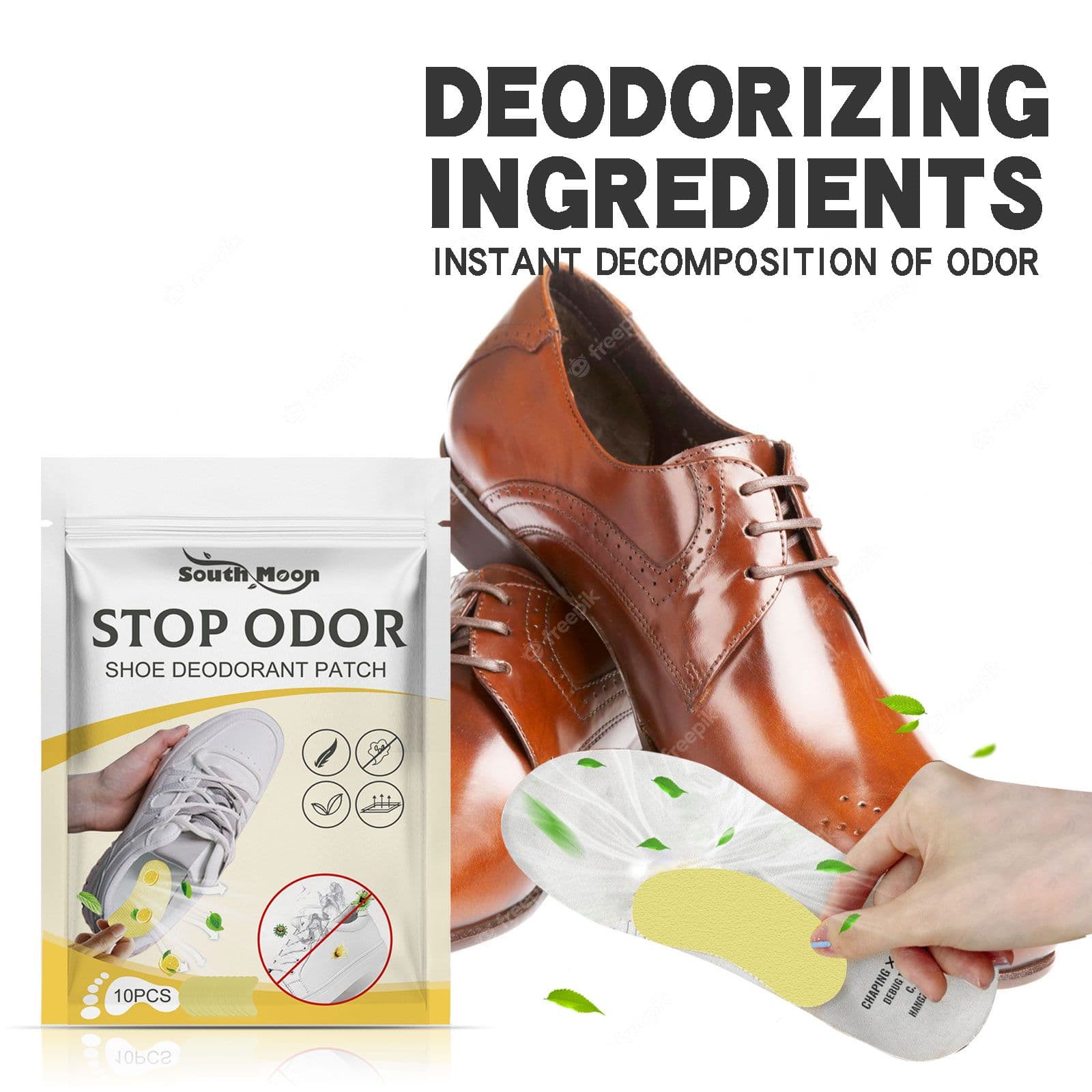 Parches desodorizantes para zapatos con limón y lavanda