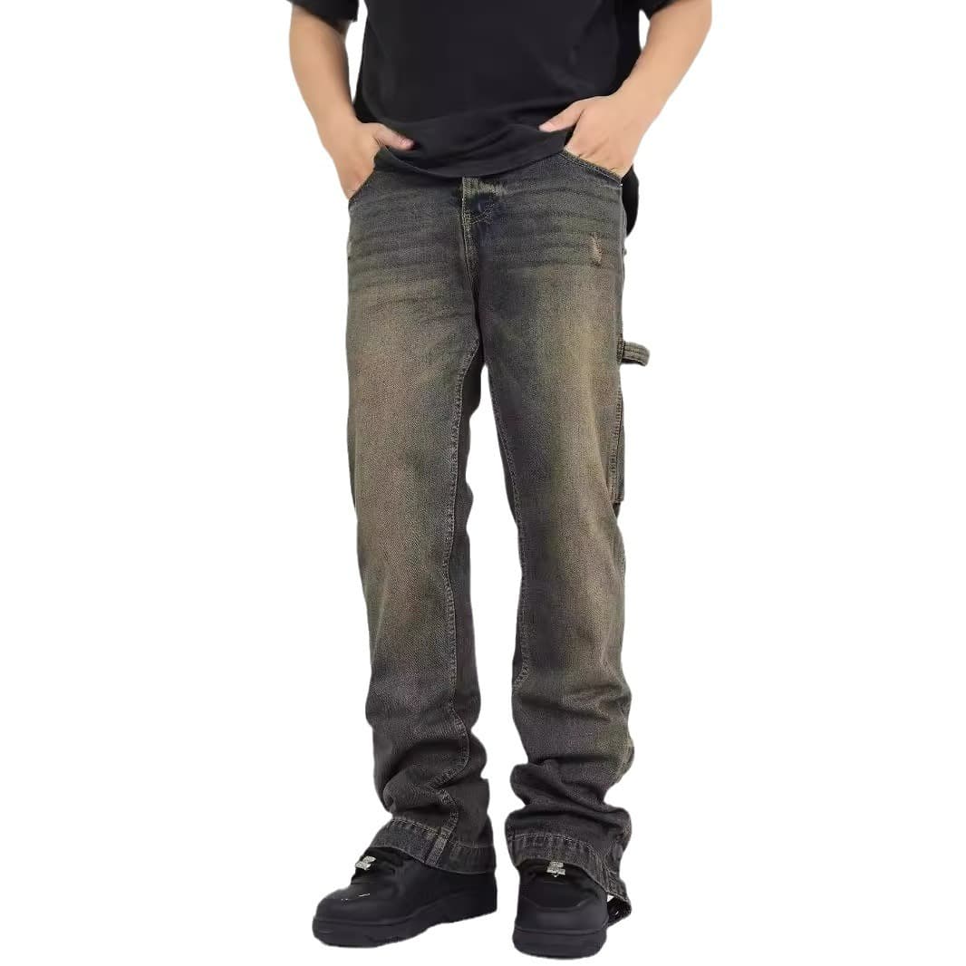 Jeans casual recto estilo callejero para hombre
