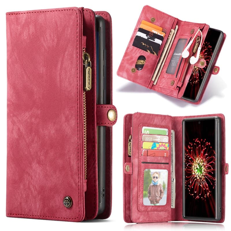 Funda de cuero tipo cartera para Samsung resistente al agua