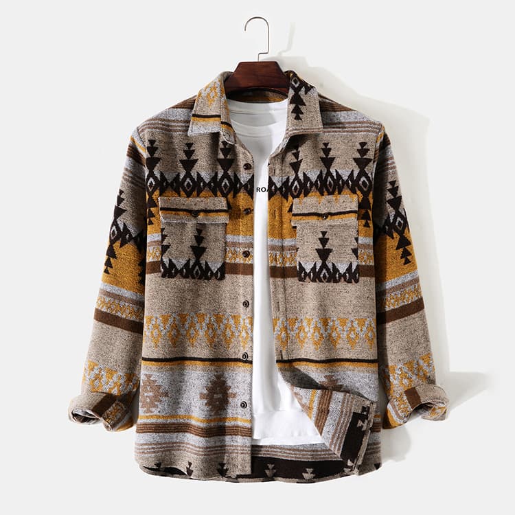 Saco estampado con solapa para hombre