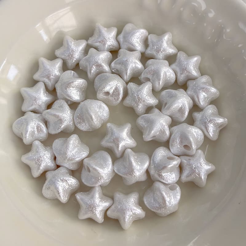 Cuentas acrílicas estrellas perla pastel iridiscente