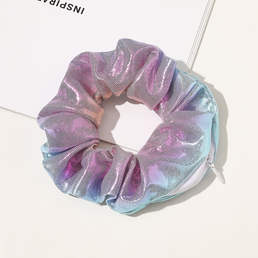 Aro para cabello estampado de tela con cremallera