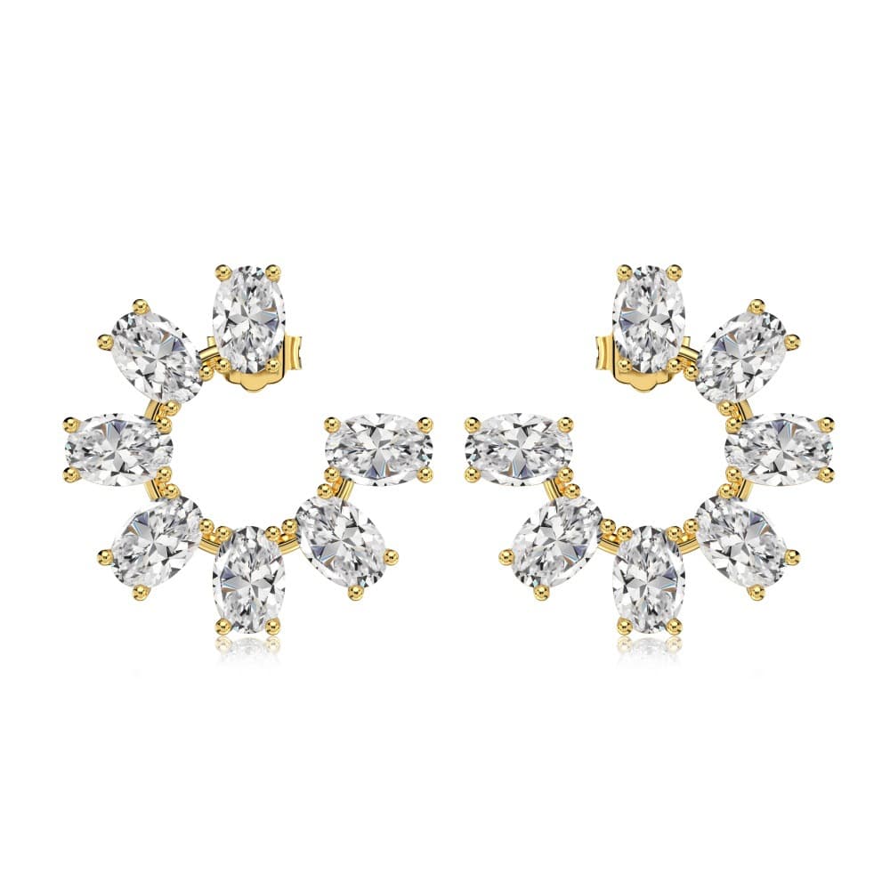 Aretes de plata 925 con girasol y circón