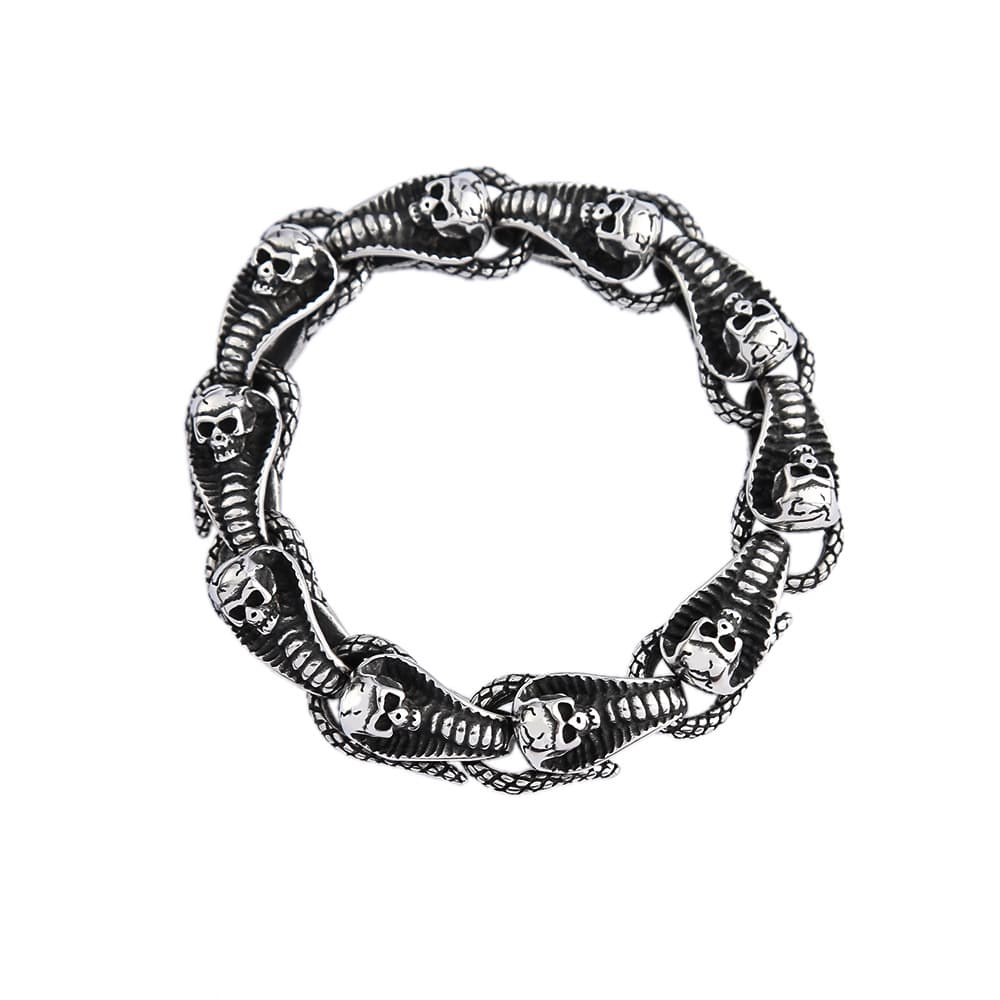 Pulsera de acero inoxidable calavera para hombre