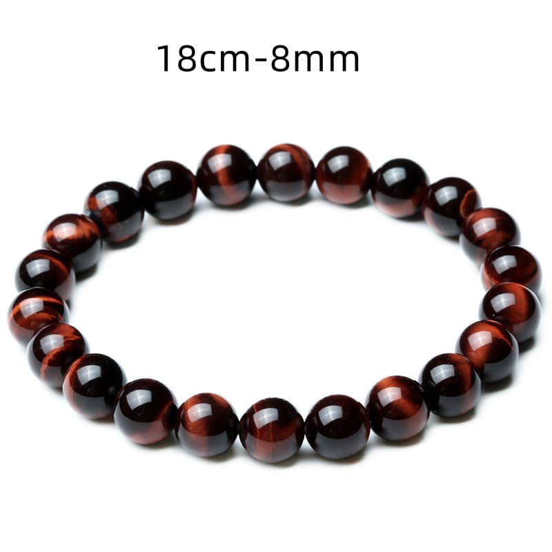 Pulsera vintage de ojo de tigre rojo 8 mm