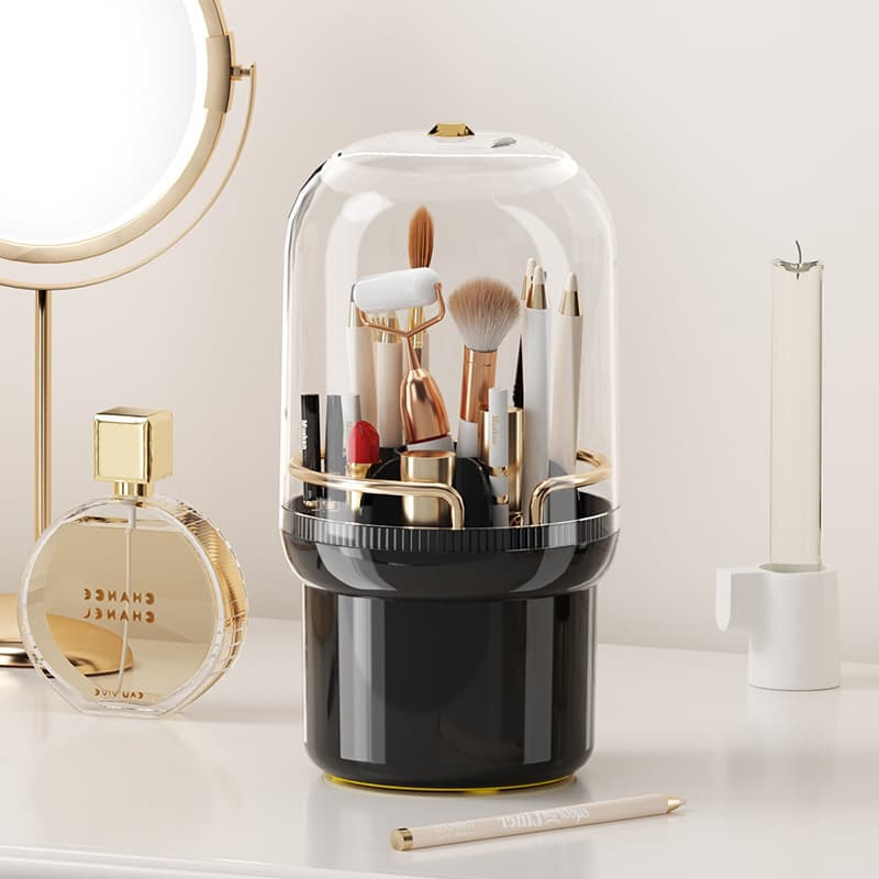 Contenedor giratorio para pinceles de maquillaje