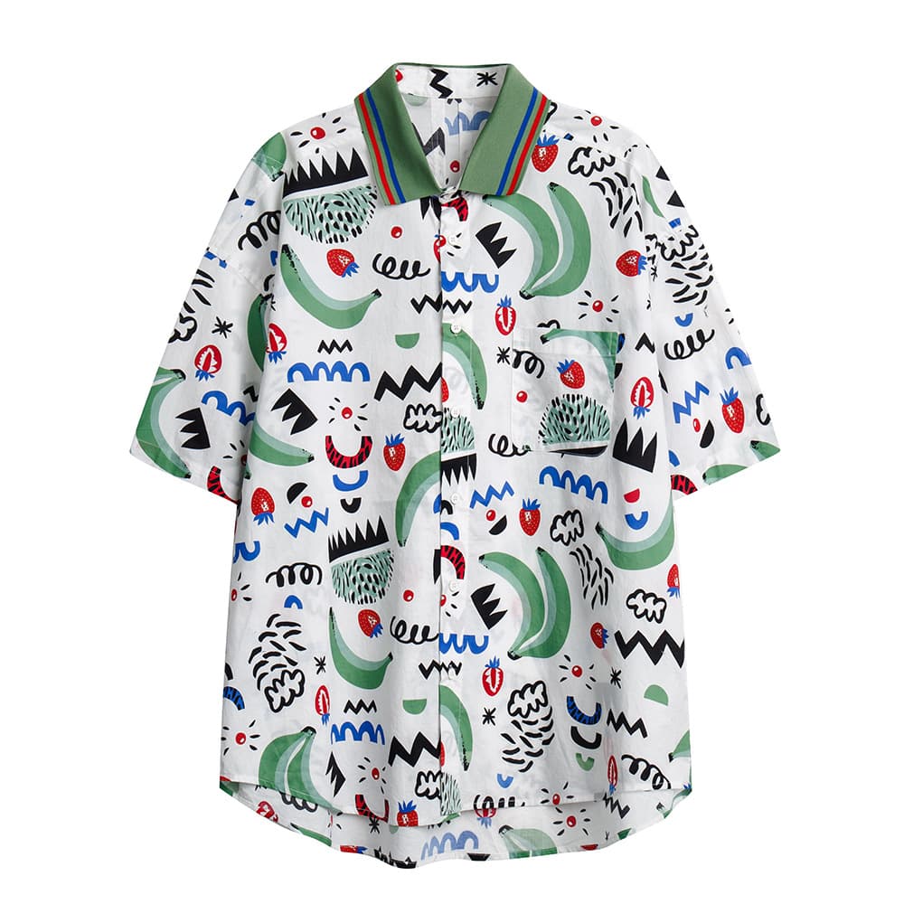 Camisa de verano con estampado floral abstracto