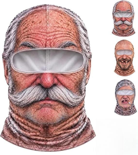 Máscara facial de esquí con diseños realistas