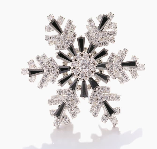 Anillo giratorio copo de nieve para mujer