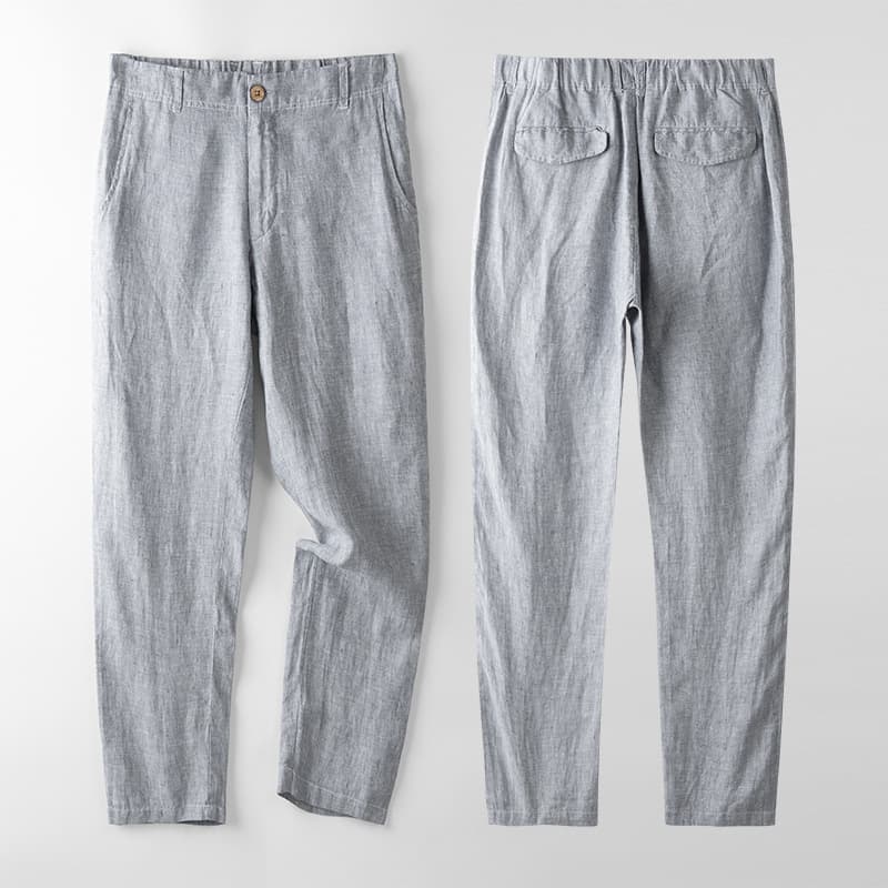 Pantalones de lino para hombre casuales y ligeros