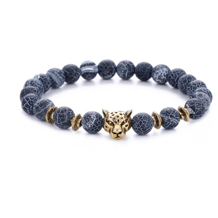 Pulsera de cuentas con cabeza de leopardo