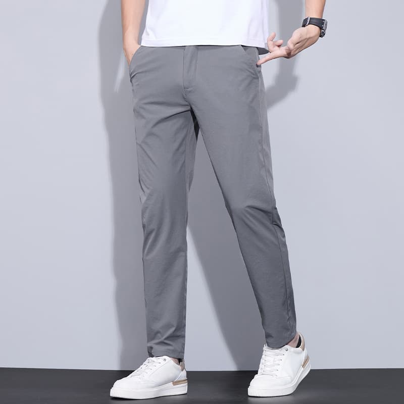 Pantalones casuales seda de hielo para hombre