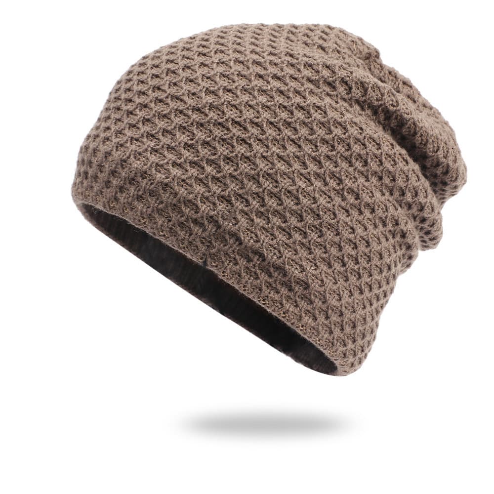 Gorro tejido de lana con letras para mujer