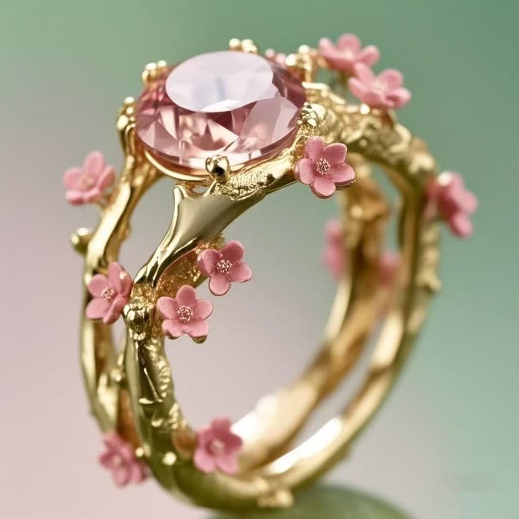 Anillo floral elegante para mujer en dos estilos