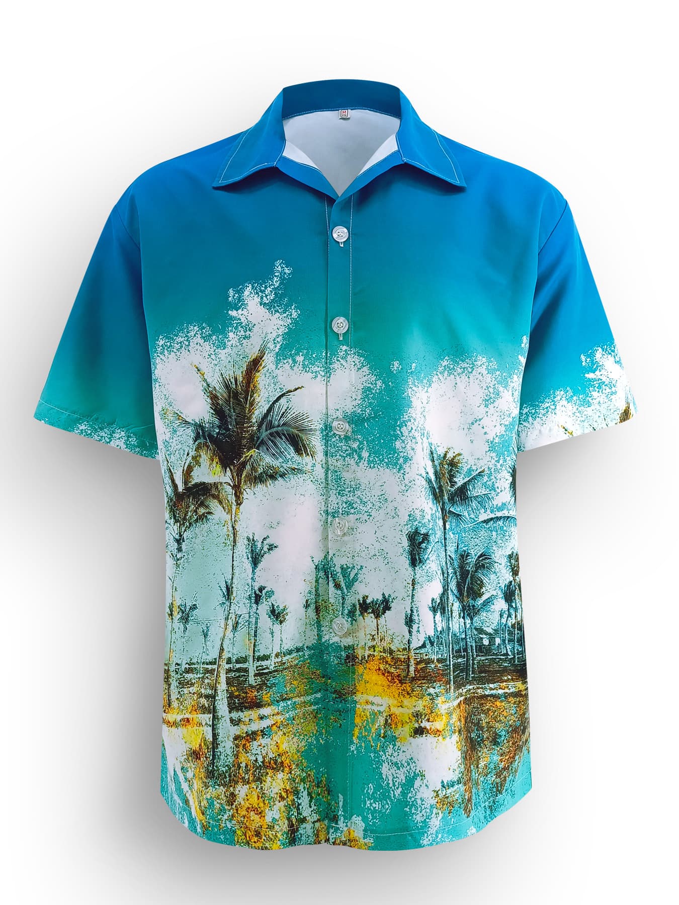 Camisa hawaiana suelta con estampado de coco