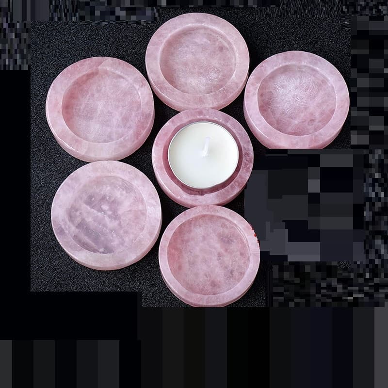 Vela aromática redonda de cristal rosa