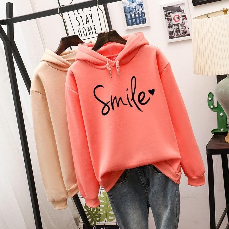Sudadera mujer cuello redondo con estampado, manga larga
