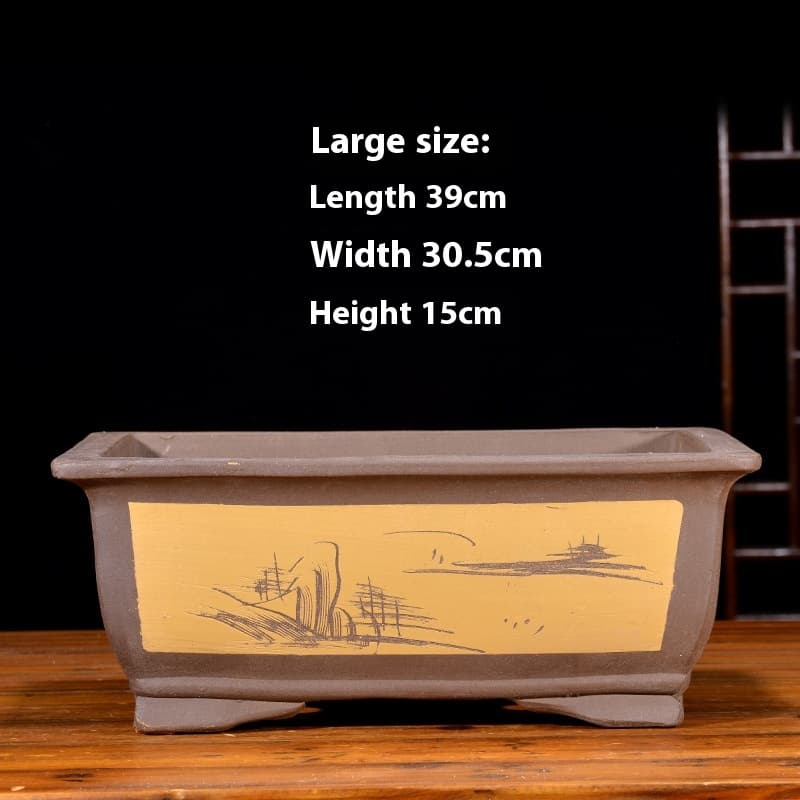 Maceta rectangular de tela para bonsái