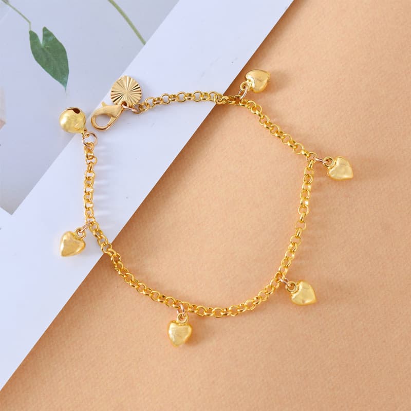 Pulsera de dijes con corazón para mujeres y adolescentes