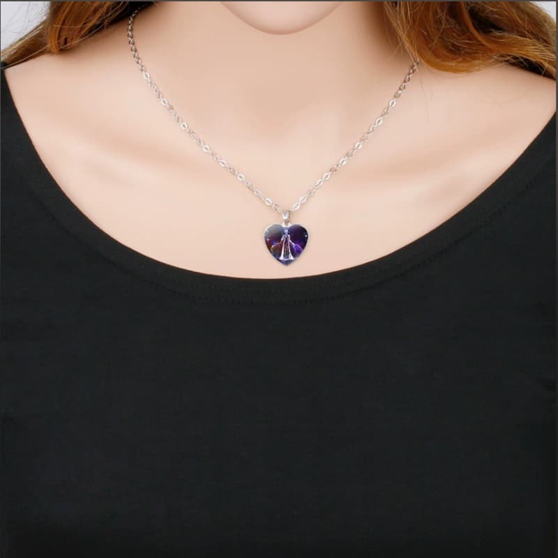 Collar colgante de corazón con signos zodiacales para mujer