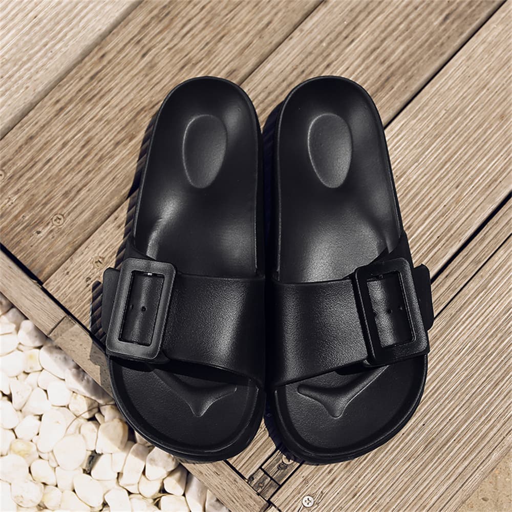 Pantuflas antideslizantes para casa con hebilla